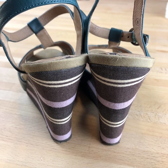 Steel Blue Wedge Sandals (worn twice!) - Picture 5 of 8